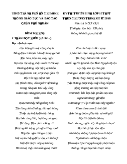 Đề minh họa thi vào lớp 10 Ngữ văn 2025 - Phòng GD Phú Nhuận