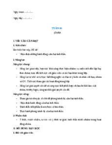 Giáo án Tuần 34 HĐTN lớp 4 Cánh diều