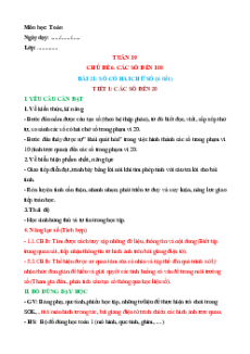 Giáo án Học kì 2 Toán lớp 1 Kết nối tri thức (năng lực số)