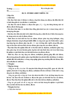 Giáo án Hydrocarbon không no Hóa học 11 Cánh diều