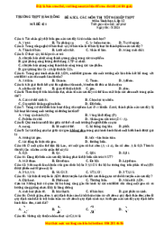 Đề thi thử tốt nghiệp Sinh học trường THPT Hàm Rồng năm 2024