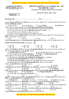 Đề thi thử tốt nghiệp Sinh học trường THPT Hậu Lộc 1 năm 2024