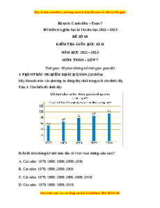 Đề thi giữa kì 2 Toán 7 Cánh diều có đáp án (Đề 8)