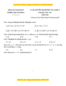 Đề thi thử Toán trường Yên Định 1 năm 2021