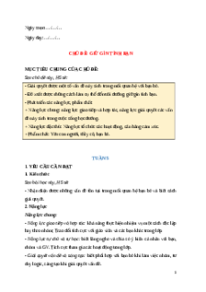 Giáo án Tuần 5 Hoạt động trải nghiệm lớp 5 Kết nối tri thức