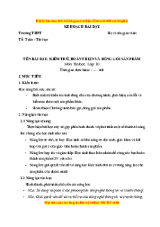 Giáo án CĐ Kiểm thử, hoàn thiện và đóng gói sản phẩm Tin 10  Kết nối tri thức