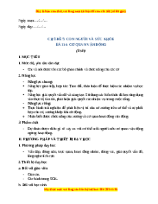 Giáo án Bài 14 Tự nhiên xã hội lớp 2 Cánh diều: Cơ quan động vật