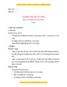 Giáo án Bài 7 Đạo đức lớp 4 Chân trời sáng tạo: Em bảo vệ của công