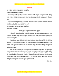 Đề thi cuối kì 1 Tiếng Việt lớp 3 Chân trời sáng tạo - Đề 8
