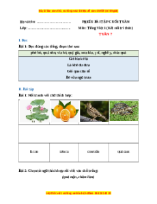 Bài tập cuối tuần Tiếng việt lớp 1 Tuần 7 Kết nối tri thức (có lời giải)