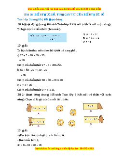 Giải Sgk Toán lớp 3 Bài 38: Biểu thức số. Tính giá trị của biểu thức số (Kết nối tri thức)