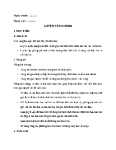 Giáo án Luyện tập chung trang 63 Toán 9 Kết nối tri thức