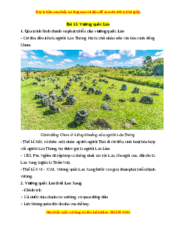 Lý thuyết Lịch sử 7 Chân trời sáng tạo Bài 13: Vương quốc Lào