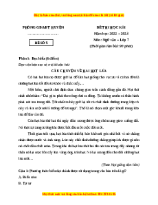 Đề thi cuối kì 1 Ngữ Văn lớp 7 Kết nối tri thức - Đề 5