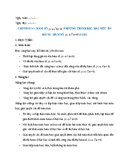 Giáo án Hàm số y = ax2 (a ≠ 0) Toán 9 Kết nối tri thức