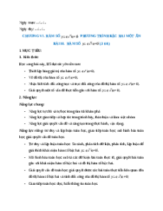Giáo án Hàm số y = ax2 (a ≠ 0) Toán 9 Kết nối tri thức