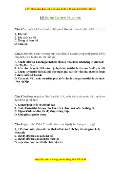 Trắc nghiệm Bài 7 Lịch sử 9: Các nước Mĩ La – tinh