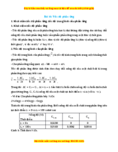 Lý thuyết Tốc độ phản ứng hóa học Hóa 10 Cánh diều