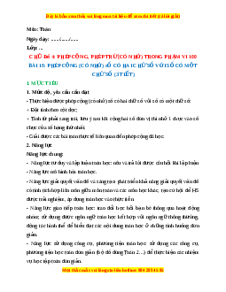 Giáo án Phép cộng (có nhớ) số có hai chữ số với số có một chữ số Toán lớp 2 Kết nối tri thức