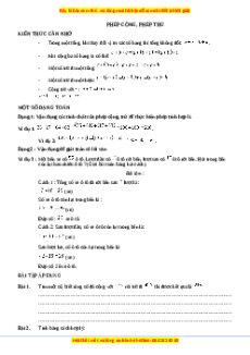 Chuyên đề Phép cộng, phép trừ Toán lớp 3 nâng cao Cánh diều