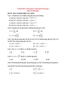 Trắc nghiệm Toán 11 Đúng-Sai, Trả lời ngắn Chân trời sáng tạo (form 2025)