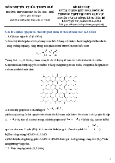 Đề thi HSG Hóa học 10 Trường THPT Chuyên Quốc Học Huế
