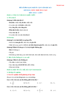 Đề cương ôn tập Cuối kì 1 Toán 8 Chân trời sáng tạo cấu trúc mới