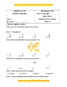 Đề thi cuối kì 2 Toán lớp 4 Chân trời sáng tạo - Đề 10