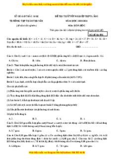 Đề thi thử Hóa Học trường Hàn Thuyên năm 2021