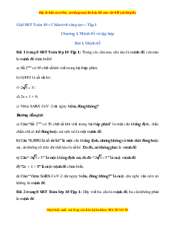 Giải SBT Toán 10 Chân trời sáng tạo