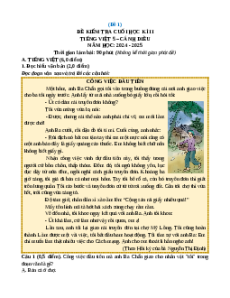 Bộ 10 đề thi Cuối kì 2 Tiếng Việt lớp 5 Cánh diều có đáp án
