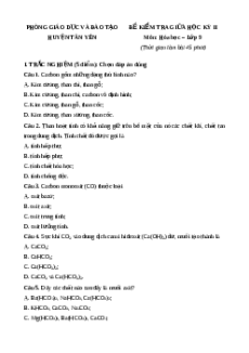 Đề thi giữa kì 2 Hóa 9 Phòng GD và ĐT Tân Yên năm 2023