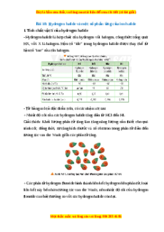 Lý thuyết Hydrogen halide và một số phản ứng của ion halide Hóa học 10 Chân trời sáng tạo