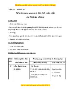 Giáo án Bài 107 Toán lớp 5: Diện tích xung quanh và diện tích toàn phần của hình lập phương