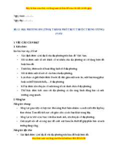 Giáo án Bài 2 Lịch sử & Địa lí lớp 4 Cánh diều: Địa phương em (tỉnh thành phố trực thuộc Trung Ương)