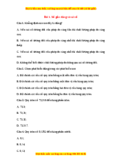 Trắc nghiệm Số gần dúng và số saiToán 10 Chân trời sáng tạo