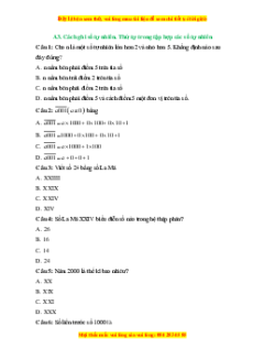 Trắc nghiệm Cách ghi số tự nhiên Toán 6 Kết nối tri thức