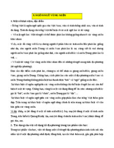 Bài tập Ngôn ngữ vùng miền lớp 7 (có đáp án)
