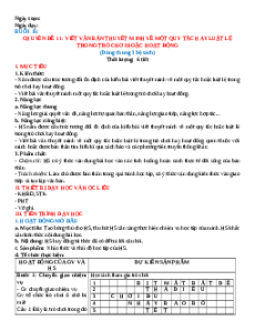 Giáo án Chuyên đề 11. Viết bài văn thuyết minh về một quy tắc hay luật lệ trong trò chơi hoặc hoạt động