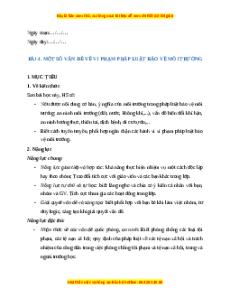 Giáo án GDQP 11 Bài 4 (Kết nối tri thức): Một số vấn đề về vi phạm pháp luật bảo vệ môi trường