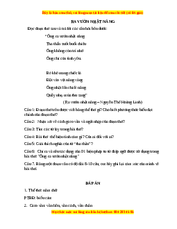 Phiếu bài tập Tuần 5 Ra vườn nhặt nắng Ngữ văn 6