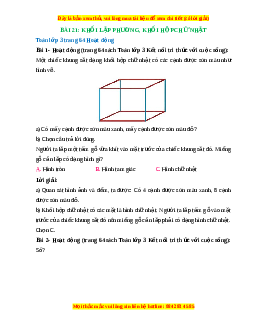 Giải Sgk Toán lớp 3 Bài 21: Khối lập phương, khối hộp hình chữ nhật (Kết nối tri thức)