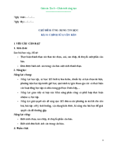 Giáo án Bài 6: Chỉnh sửa văn bản Tin học lớp 5 Chân trời sáng tạo