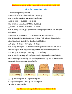 Đề thi giữa kì 2 Toán lớp 3 Cánh diều - Đề 4