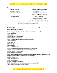 Đề thi cuối kì 2 Tin học 8 Cánh diều (Đề 2)