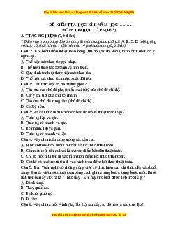 Đề thi cuối kì 2 Tin học 6 Cánh diều - Đề 3