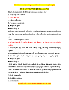 Trắc nghiệm Bài 3: Ma túy, tác hại của ma túy