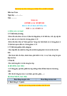 Giáo án Toán lớp 1 Kết nối tri thức Học kì 2