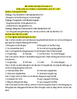 Đề cương ôn tập Cuối kì 1 Lịch sử 7 (dùng chung cả 3 sách)