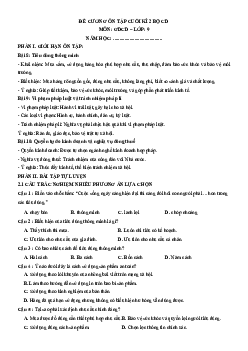 Đề cương ôn tập Cuối kì 2 Giáo dục công dân 9 Cánh diều (form mới)